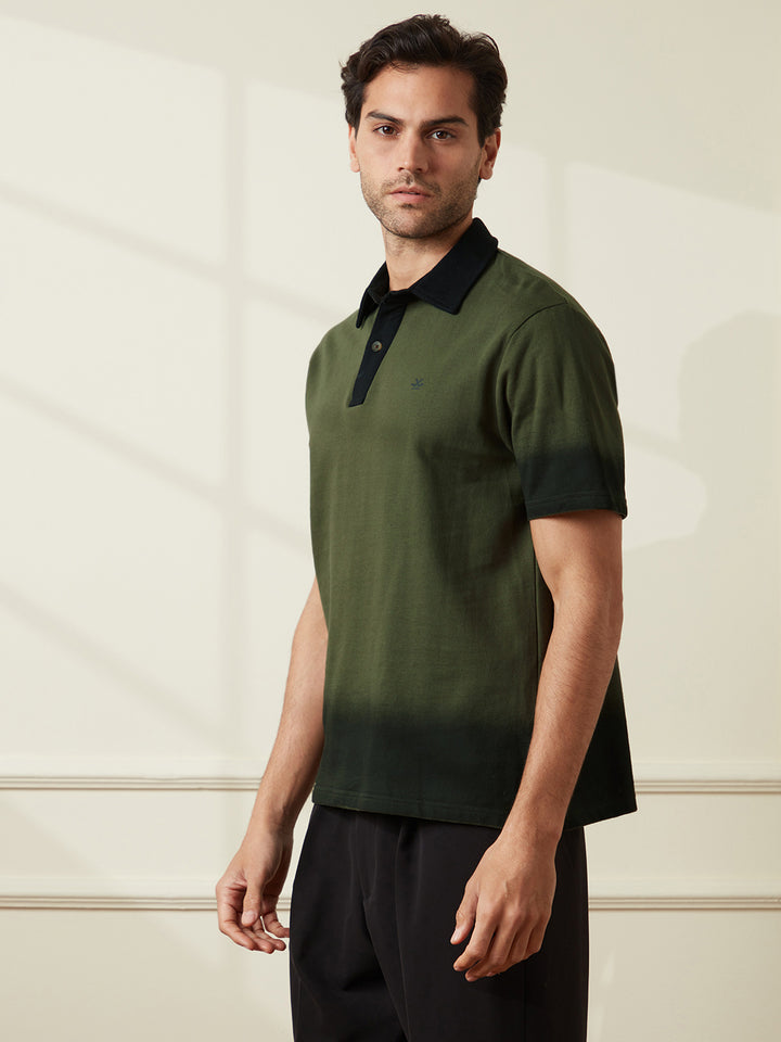 Heavy GSM Ombre Polo T-Shirt | Olive