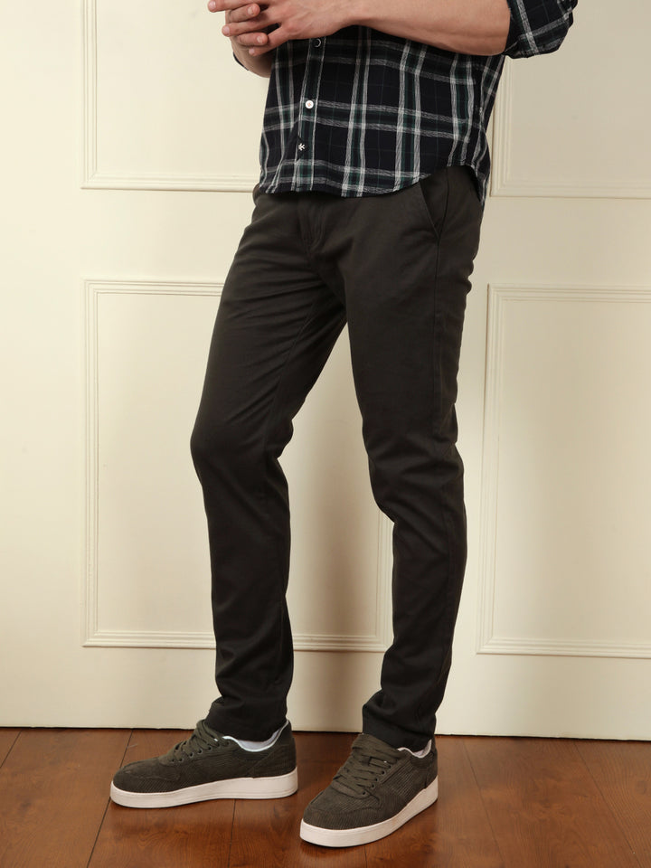 Soft Cotton Blend Trouser | Olive