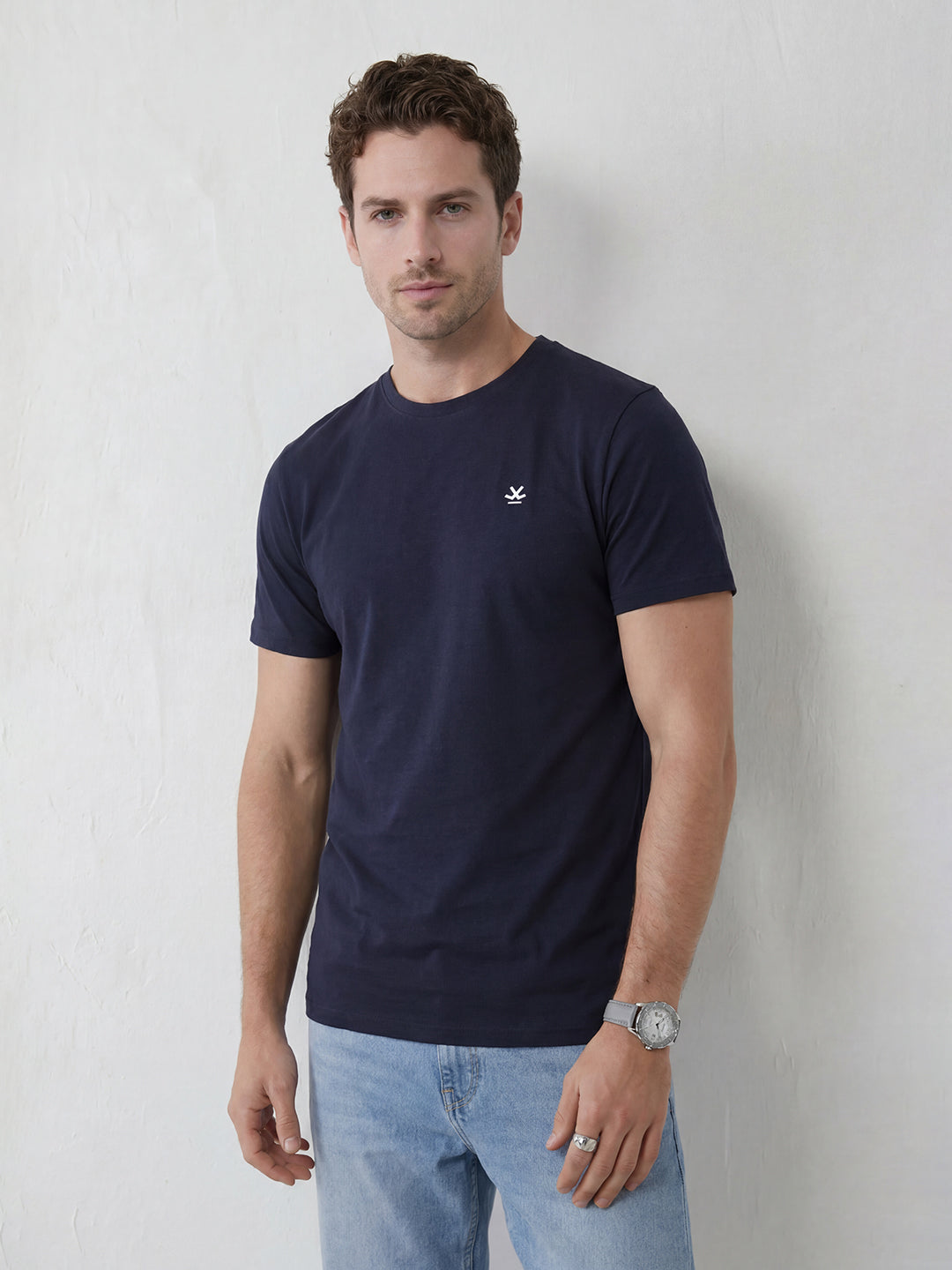 Solid Slim Fit T-Shirt | Navy Blue