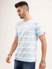 Slim Fit Striped Polo T-Shirt | Light Blue