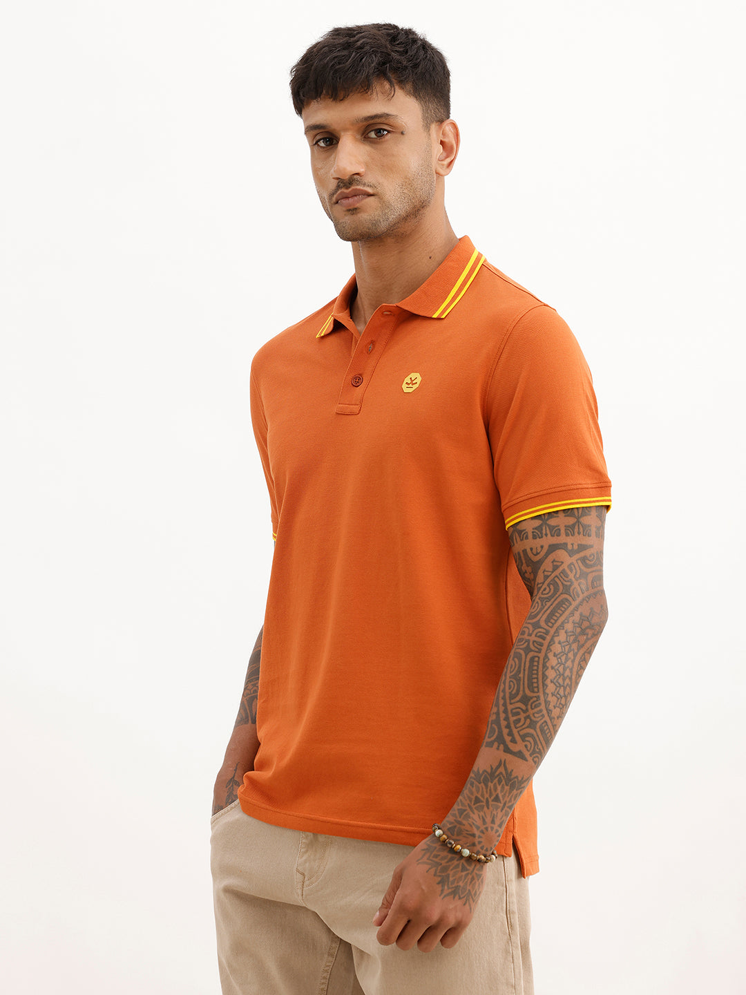 Classic Tipping Collar Polo T-Shirt | Rust | WWTS289F