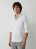 Slim Fit Solid Full Sleeve Shirt | White