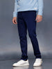 Men’s solidslim-fit casual chinos | Blue