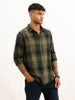 Classic Slim Fit Checkered Shirt | Olive