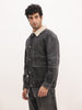 Classic Slim Fit Sherpa Denim Jacket | Black