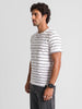 Classic Slim Fit Striped Shirt | Off White | WKTS0444