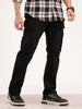 Straight Fit Textured Cargo Trouser | Black