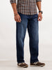 Loose Fit Faded Denim Jeans | Blue