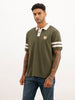 Comfort Fit Contrast Collar Polo T-Shirt | Olive