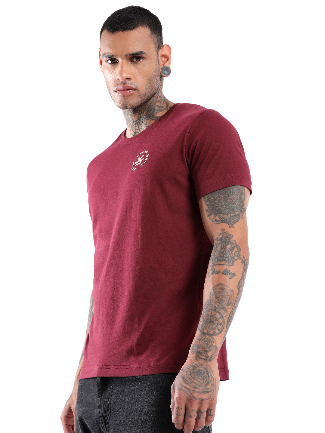 Maroon Classic Logo Printed T-Shirt