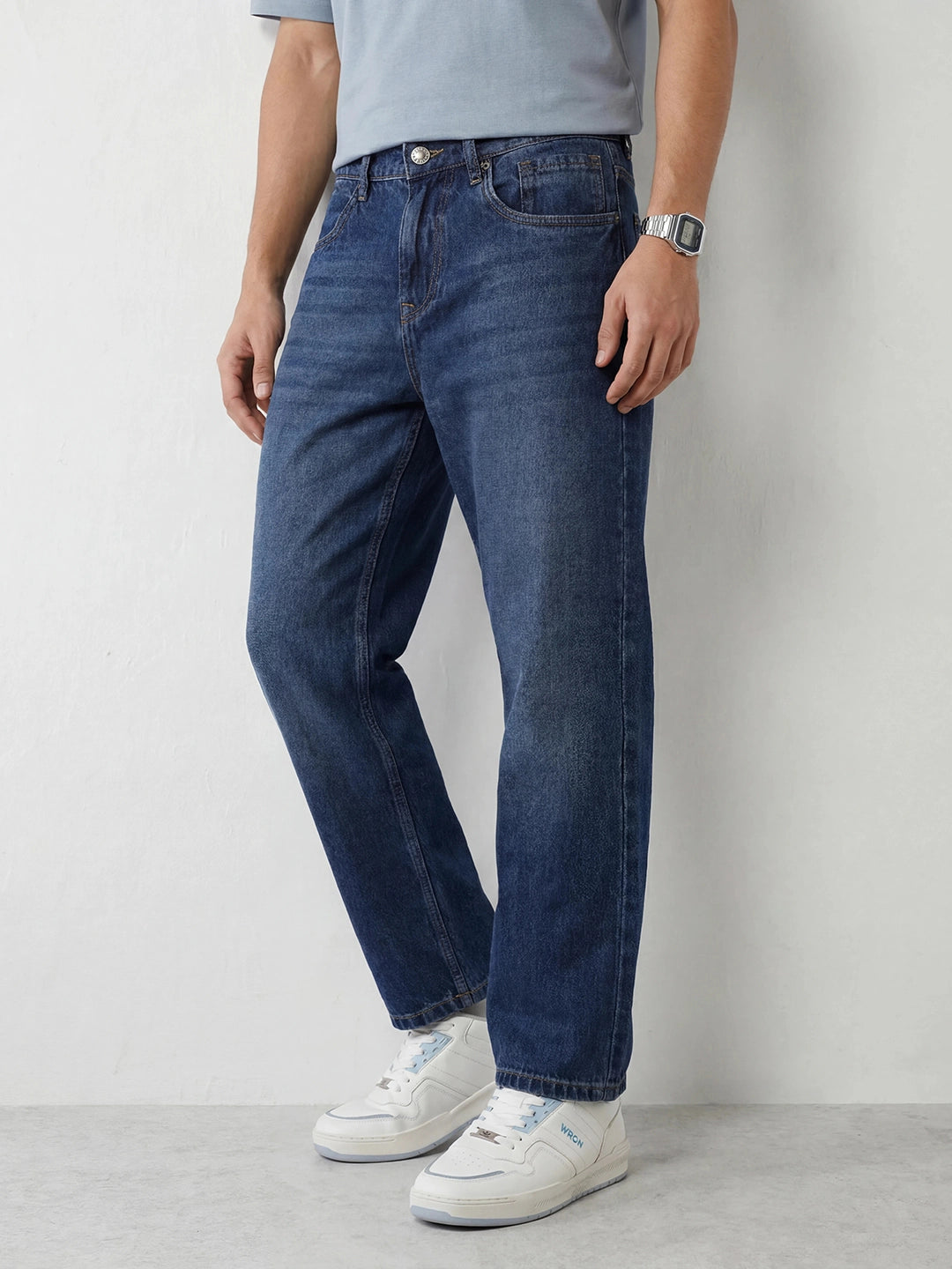 Faded Loose Fit Denim Jeans | Blue