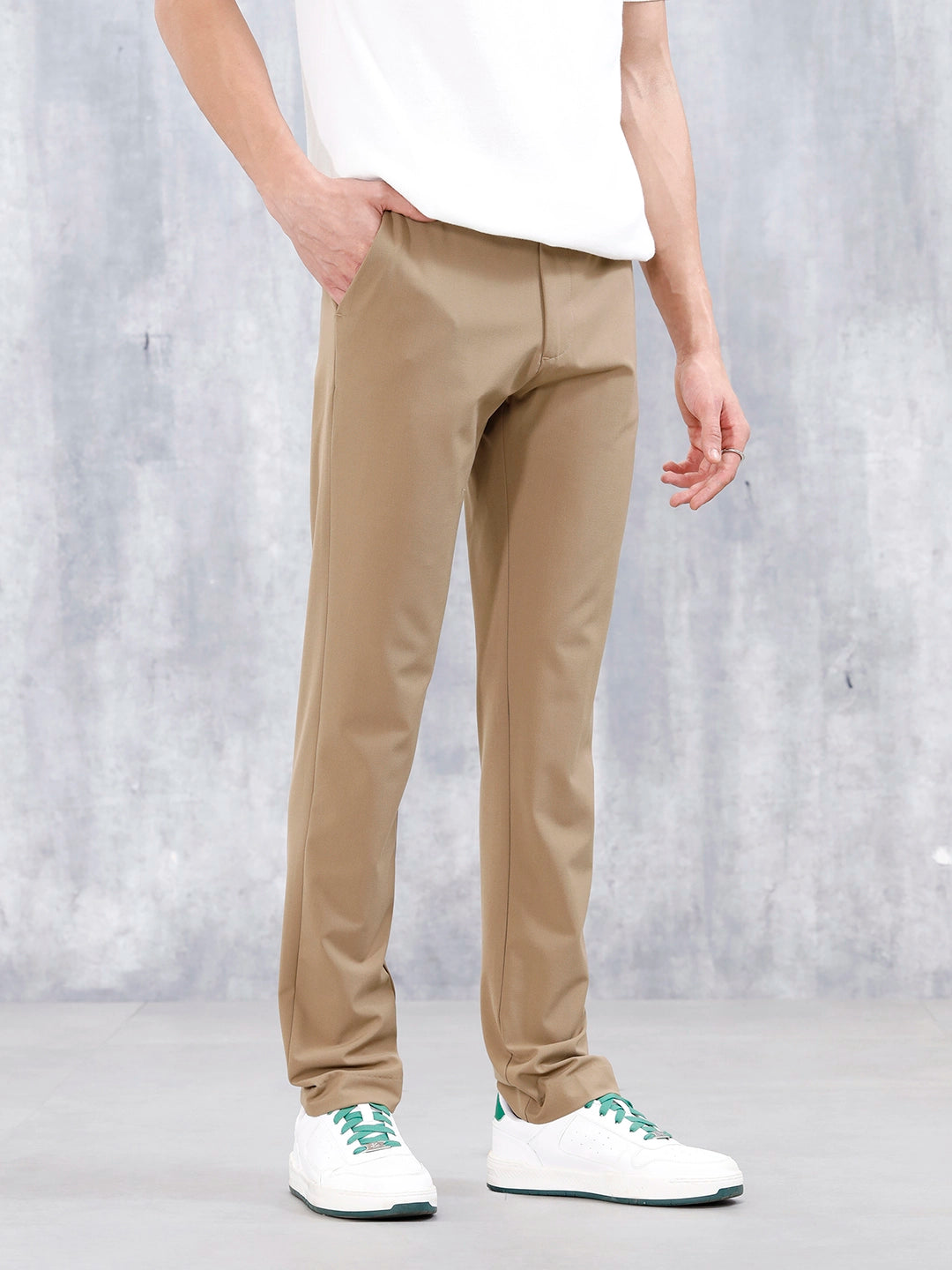 Men's Causla Slim Fit Trousers | Khaki