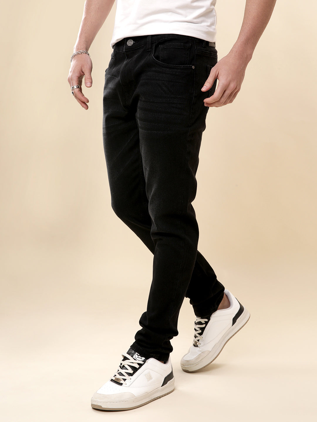 Apex Black Slim Fit Denim Jeans