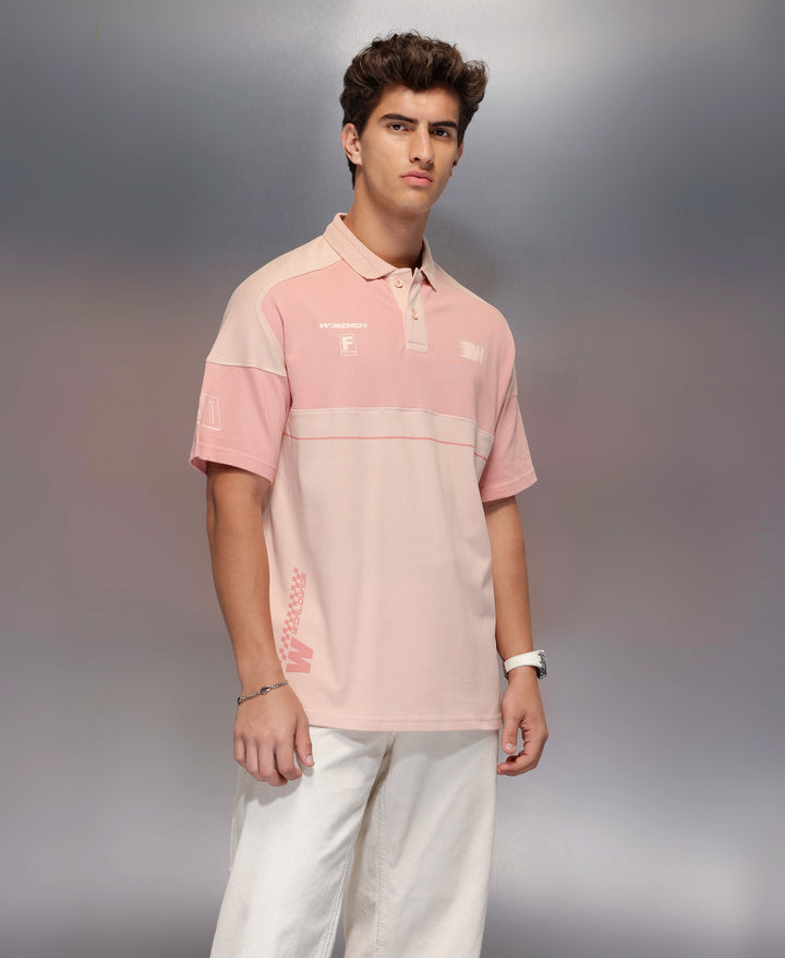 Classic Cut And Sew Polo T-Shirt   |  Pink