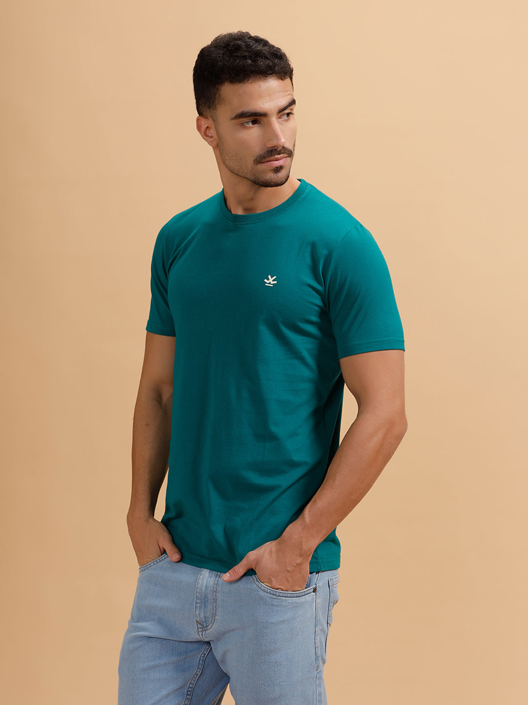 Solid Regular Fit T-Shirt | Dark Green