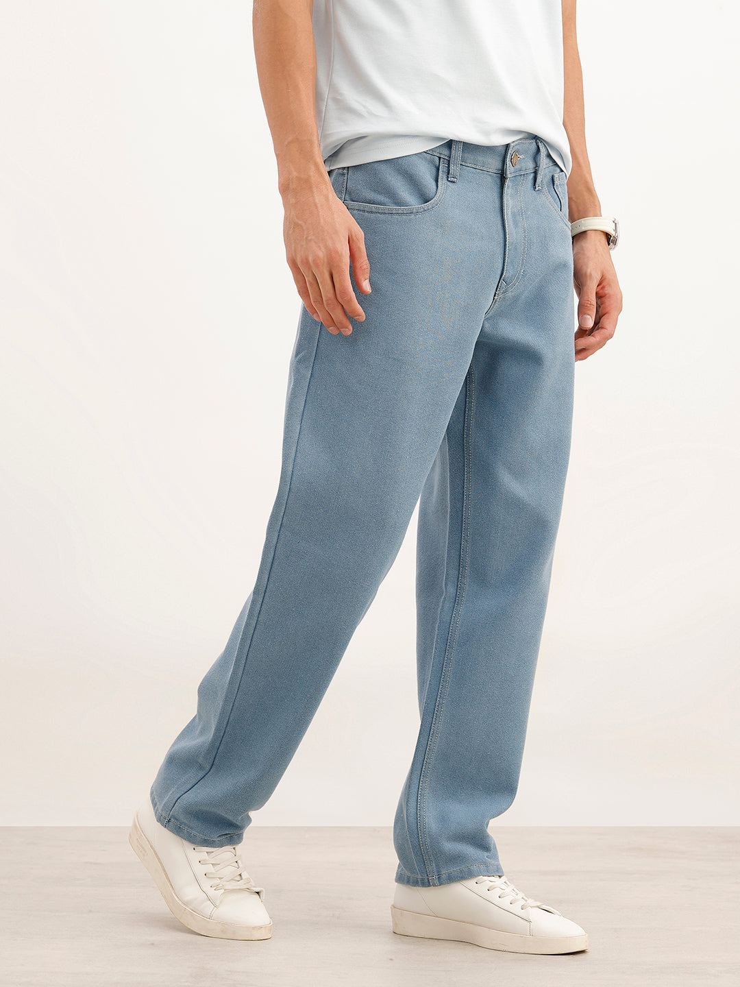 Light Fade Loose Fit Denim Jeans | Light Blue