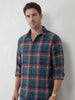 Comfort Fit Checkered Shirt | Navy Blue