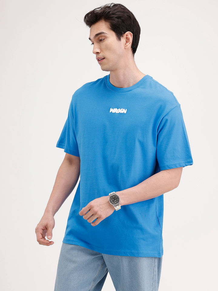 Oversized Back Printed T-shirt | Blue