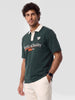 Oversized Contrast Collar Polo T-Shirt | Dark Green