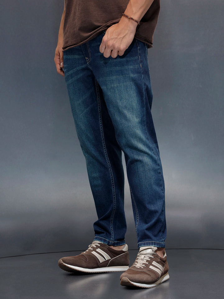 Men's Casual Skinny Crop Fit Jeans | Blue