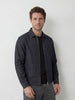 Classic Textured Checkered Jacket | Dark Blue