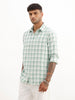 Textured Slim Fit Full Sleeve Shirt | Green
