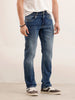 Faded Straight Fit Denim Jeans | Blue