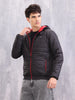 Hooded Puffer Bomber Jacket | Black
