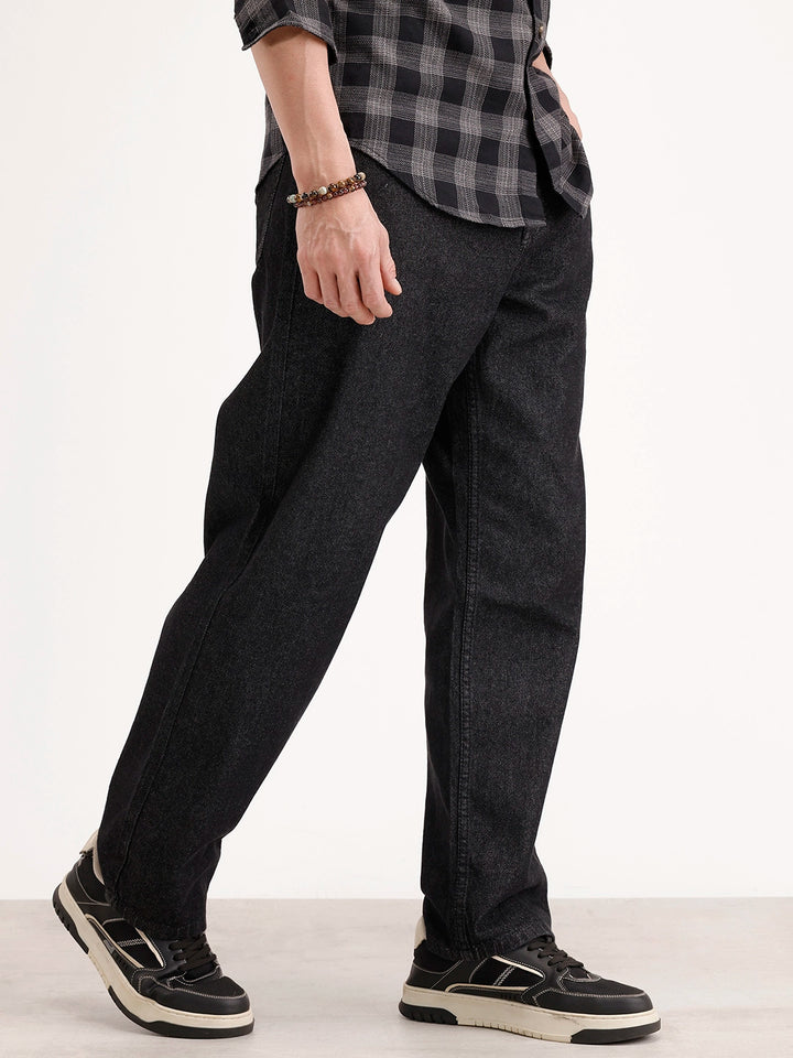 Loose Fit Denim Jeans | Black