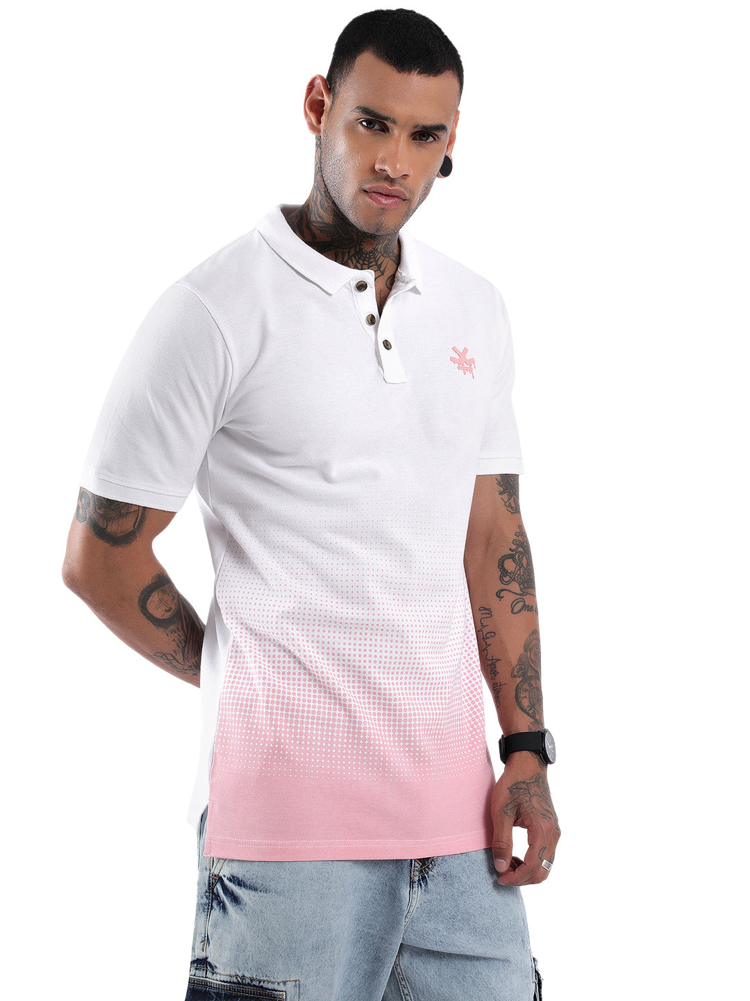 Pink Drip Polo T-Shirt