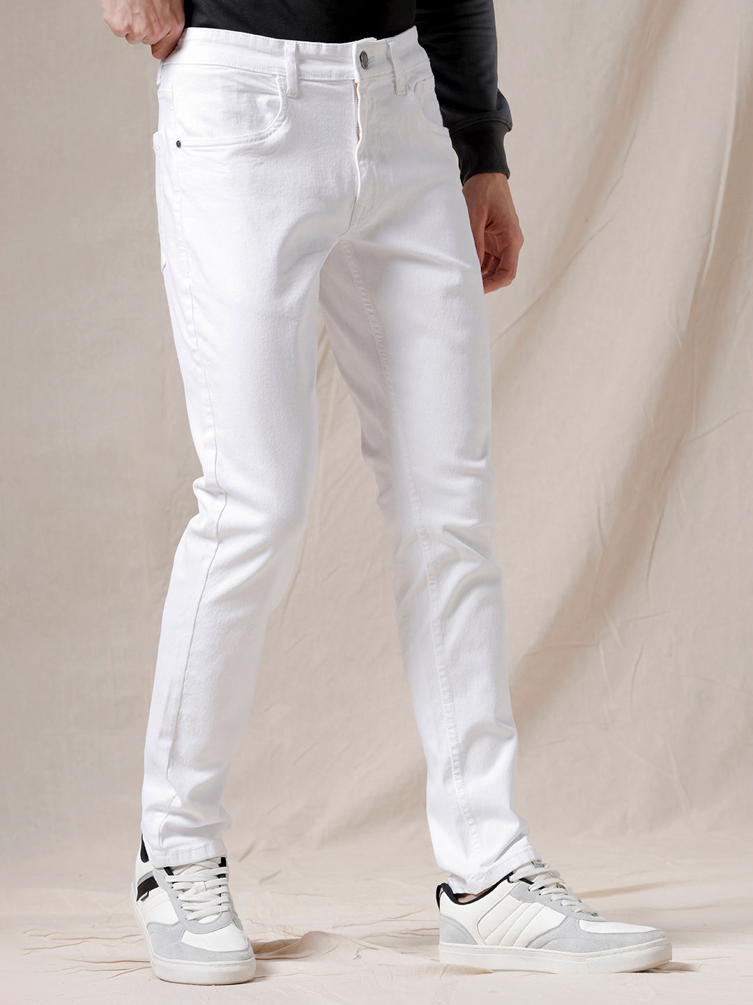 White And Cool Solid Jeans