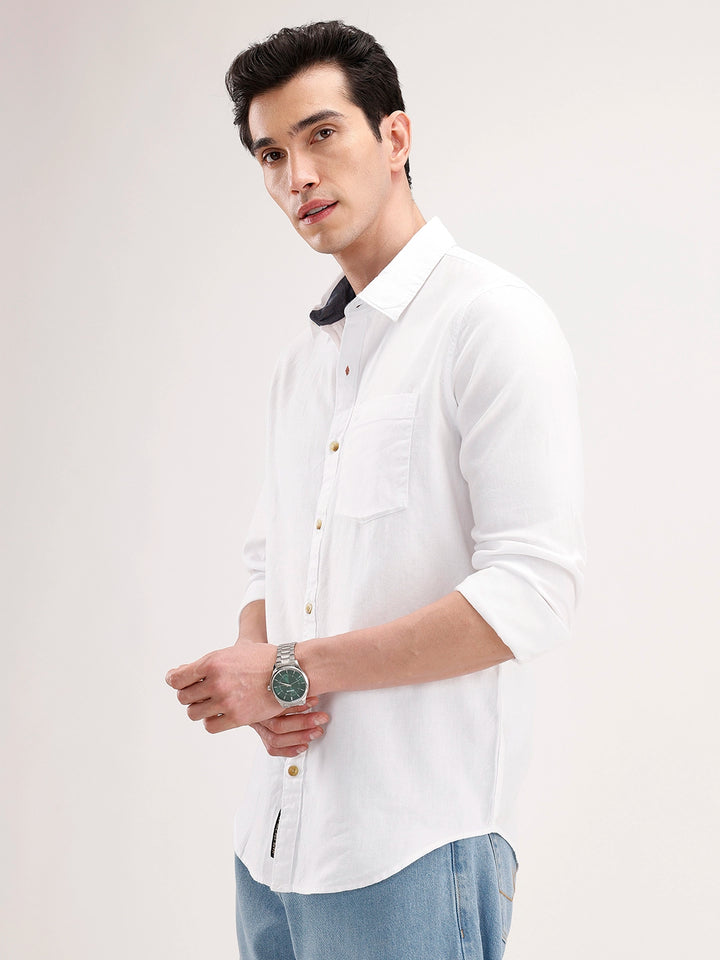 Solid Regular Fit Shirt | White