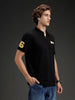 Wrogn Regular Fit Varsity Polo | Black
