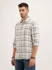Textured Regular Fit Chackered Shirt | Off White