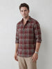 Slim Fit Checkered Shirt | Maroon