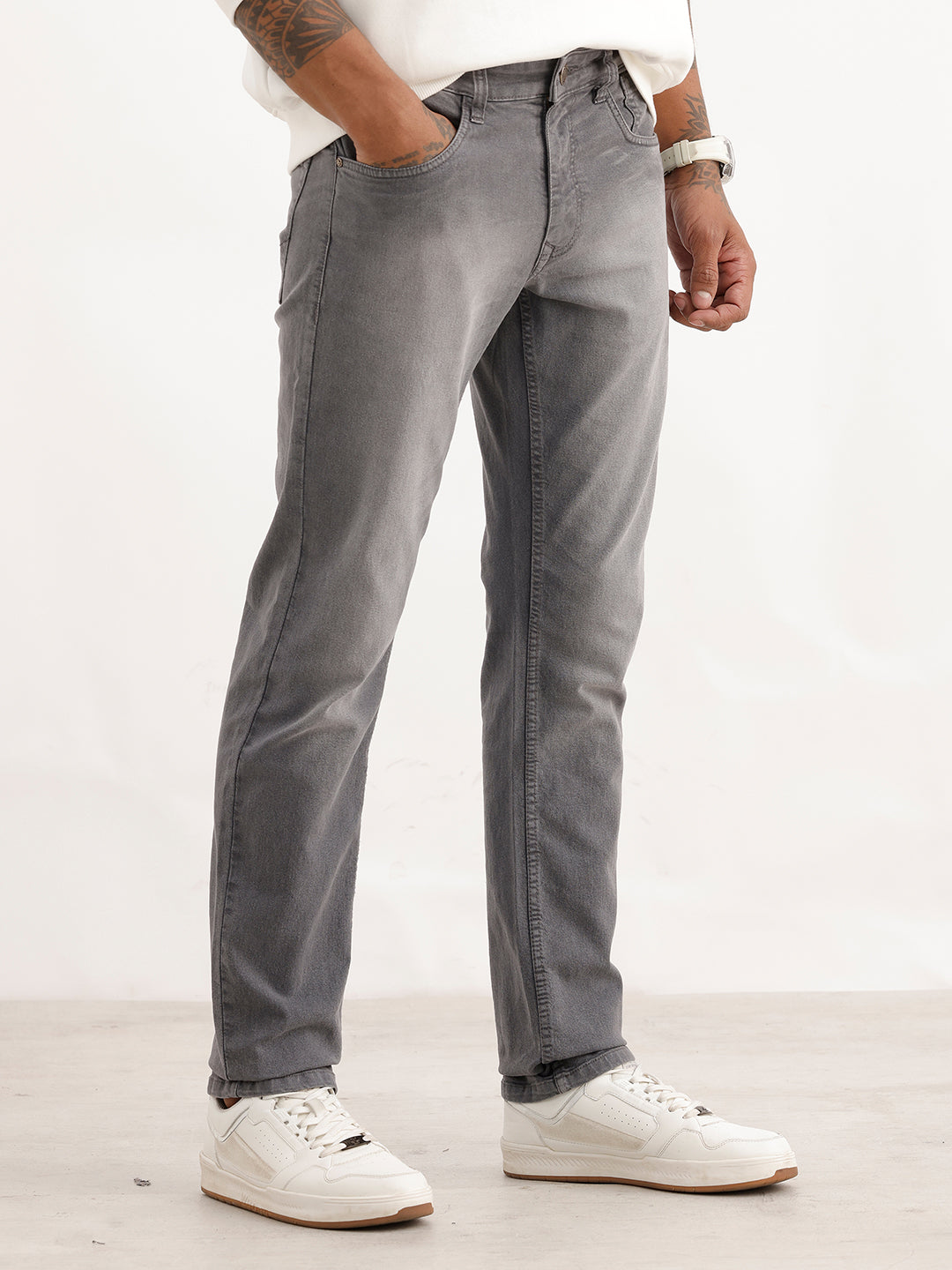 Washed Slim Fit Denim Jeans | Grey