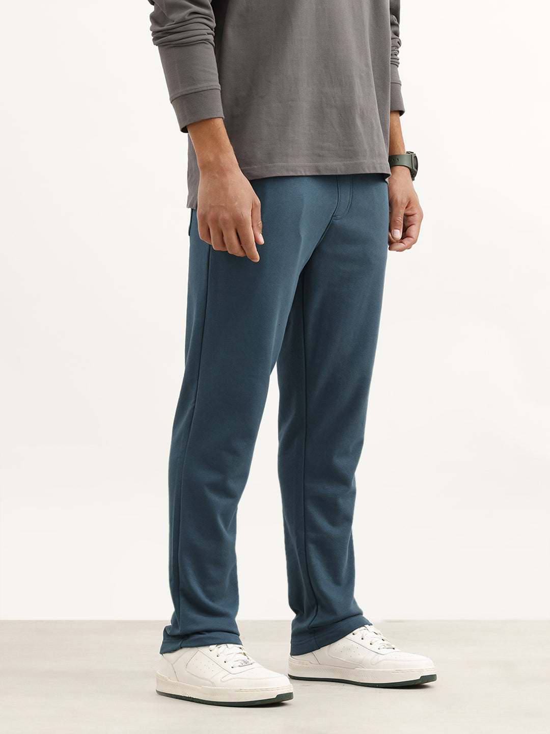 Solid Regular Fit Jogger | Teal