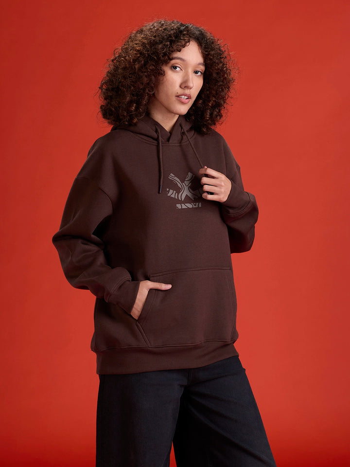 Men’s minimal graphic hooded sweatshirt | Java