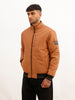 Solid Regular Fit Puffer Jacket | Brown