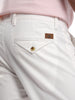 Solid White Twill Slim Fit Trouser