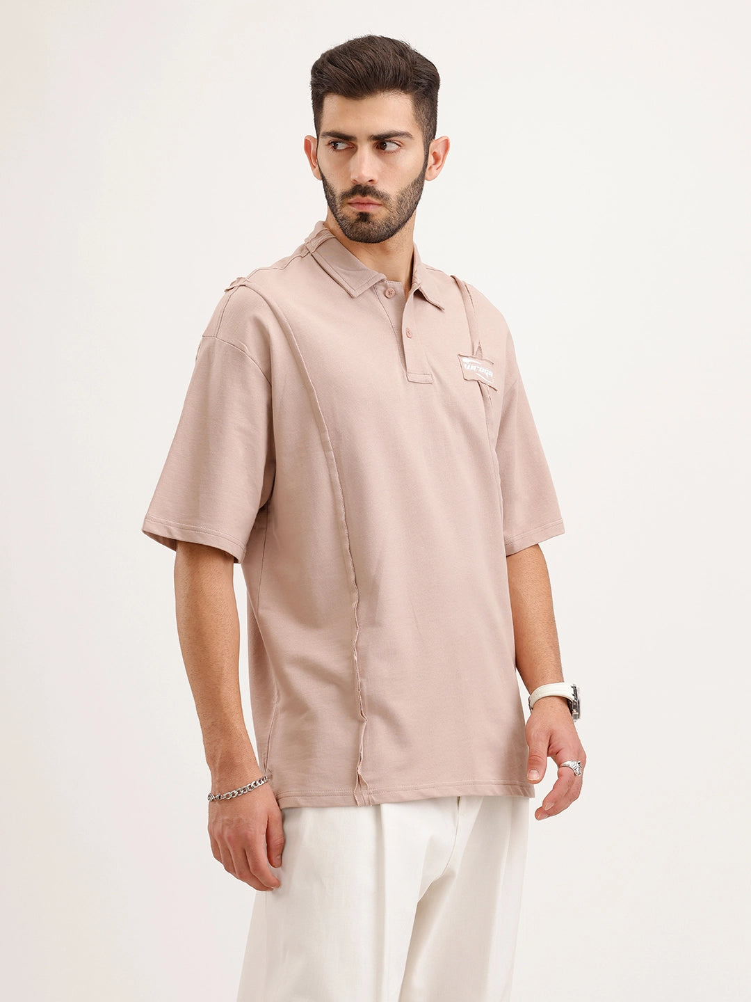 Oversized Cut & Sew T-Shirt | Brown