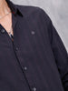 Modal Blend Seersucker Shirt In Slim Fit | Black