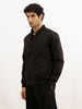 Solid Regular Fit Bomber Jacket | Black
