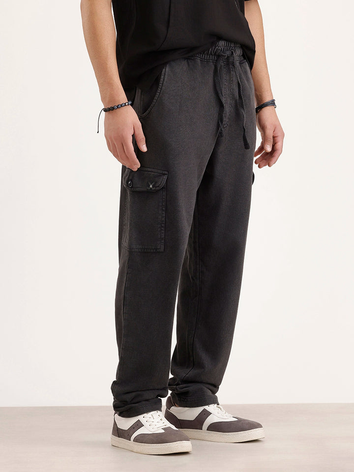 Slim Fit Knitted Jogger | Black