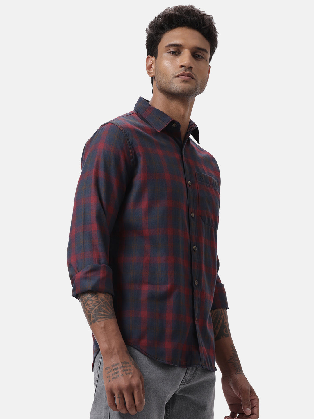 Red Suave Checked Shirt