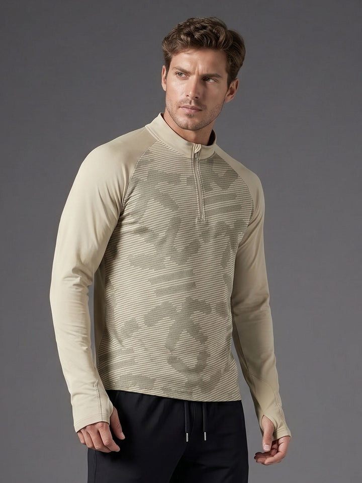 Quarter Zip Sweatshirt | Active |  Beige