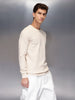 Men’s textured crew neck tshirt | Beige