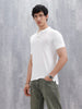Casual Slim Fit Solid Polo T-Shirt | White
