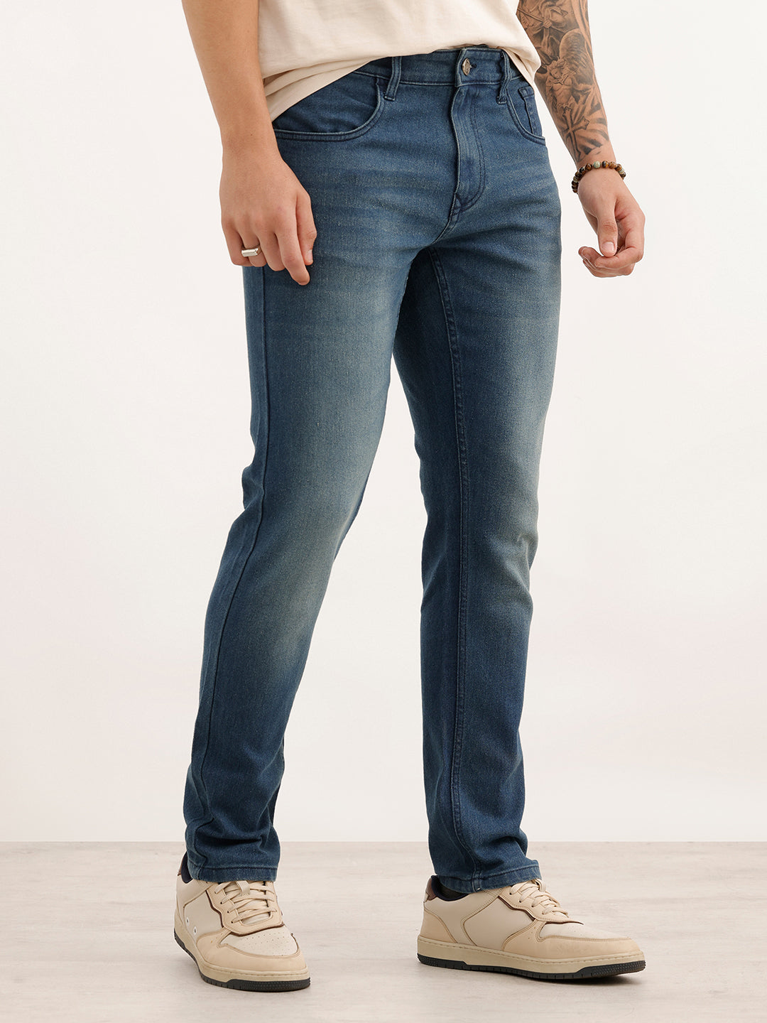 Faded Slim Fit Denim Jeans | Dark Blue | WVJN2743F