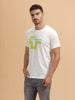 Placement Print Slim Fit T-Shirt | White
